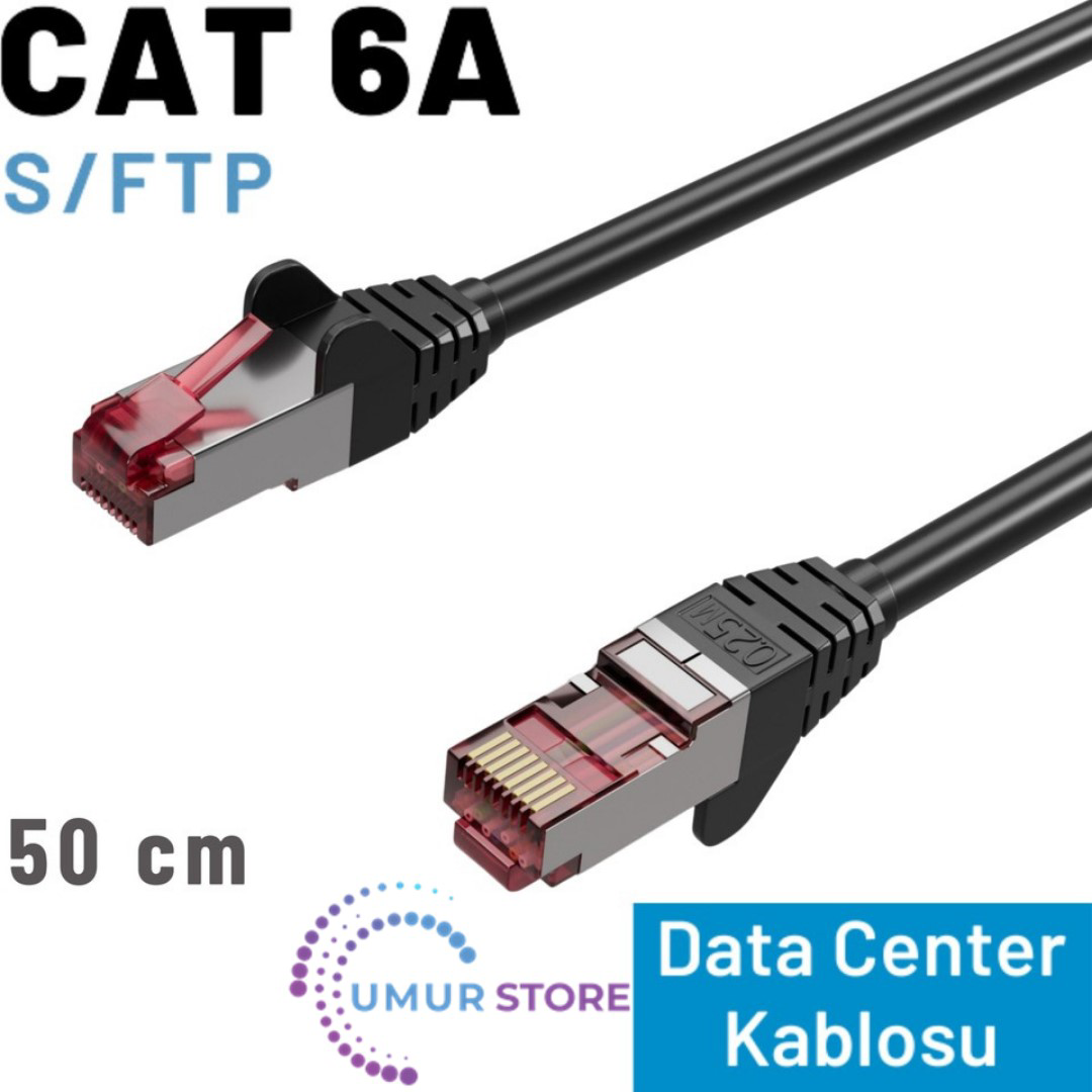 50 cm Cat 6A Kablo, S/ftp Ethernet Data Center Patch Kablo
