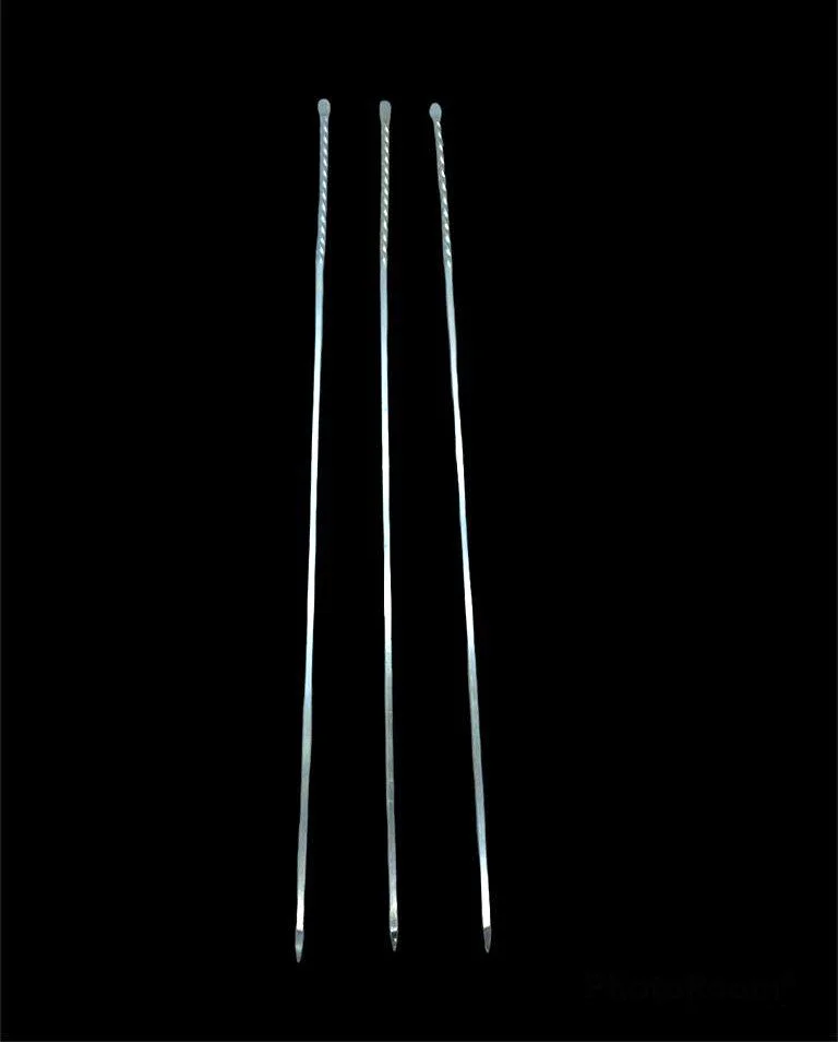 50 cm Kalın Kare Burgulu Metal Kuşbaşı Şiş - Pratik Mutfak Aleti