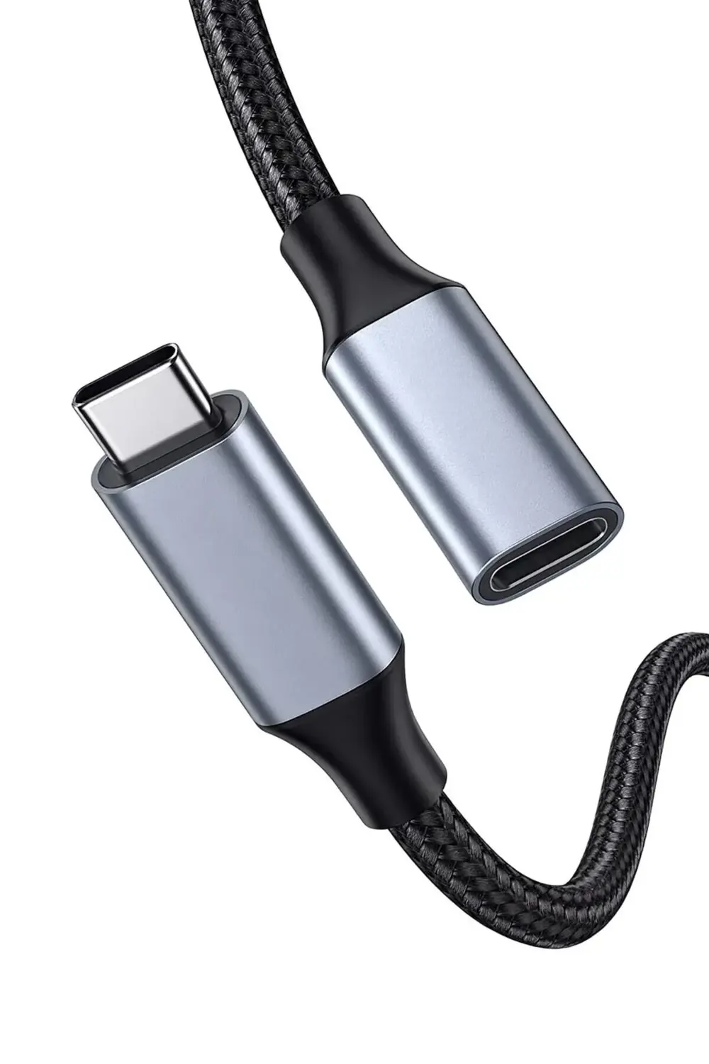 50 Cm Type C Uzatma Kablosu İp örgülü Erkek Dişi Veri Aktarım ve