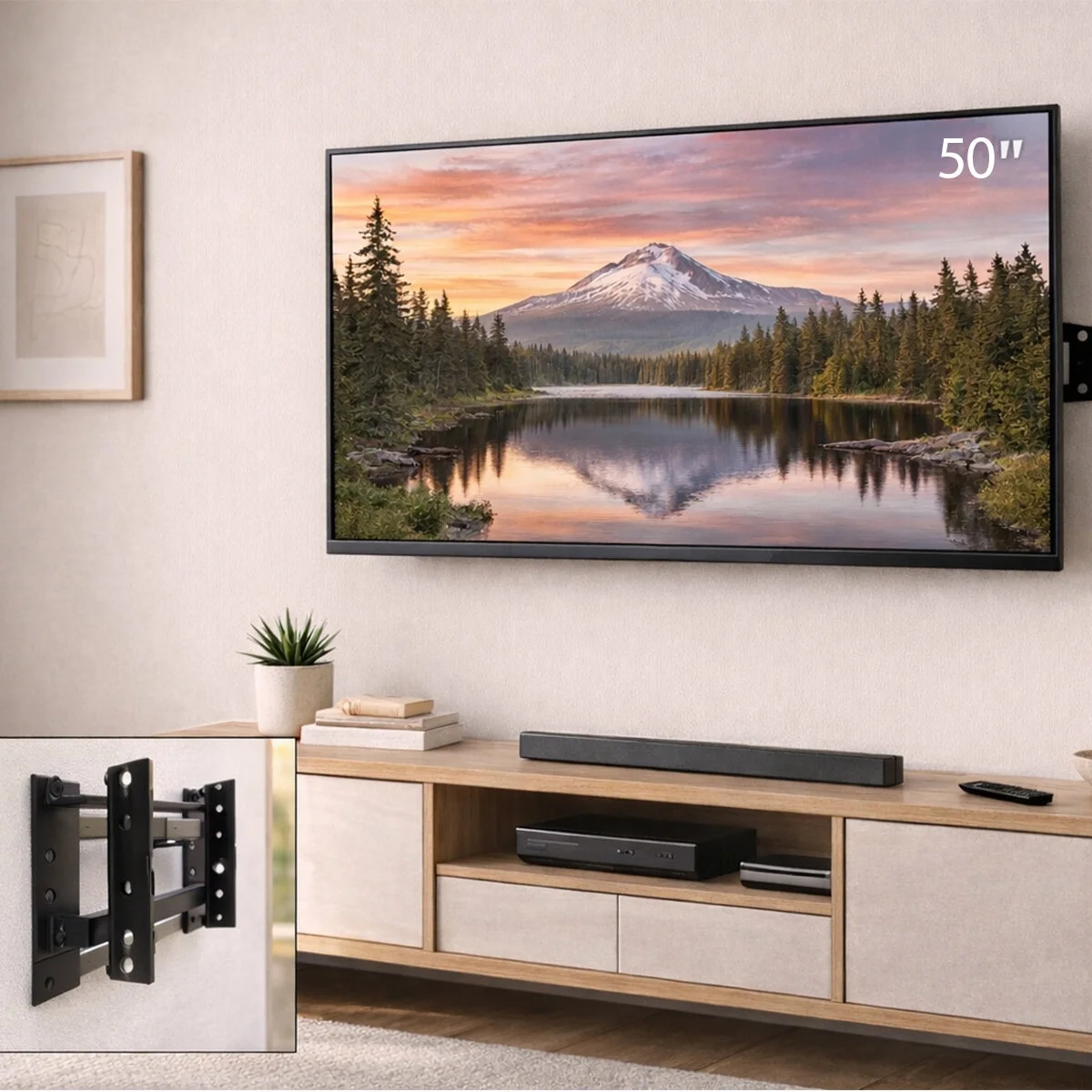 50 İnç ve 27 İnç - 50 İnç Sabit TV Askı Aparatı - LCD LED TV Uyumlu - 56-127 cm