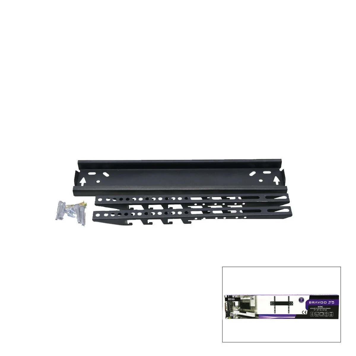 50 İnç ve 27 İnç - 50 İnç Sabit TV Askı Aparatı - LCD LED TV Uyumlu - 56-127 cm
