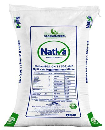 50 Kg Nativa 8-21-0+(11 S03)+0,1 Zn+15 O.M+5HF Kışlık Gübre