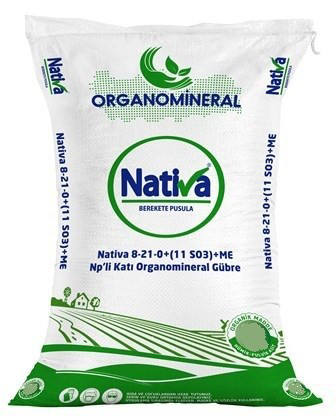 50 Kg Nativa 8-21-0+(11 S03)+0,1 Zn+15 O.M+5HF Kışlık Gübre