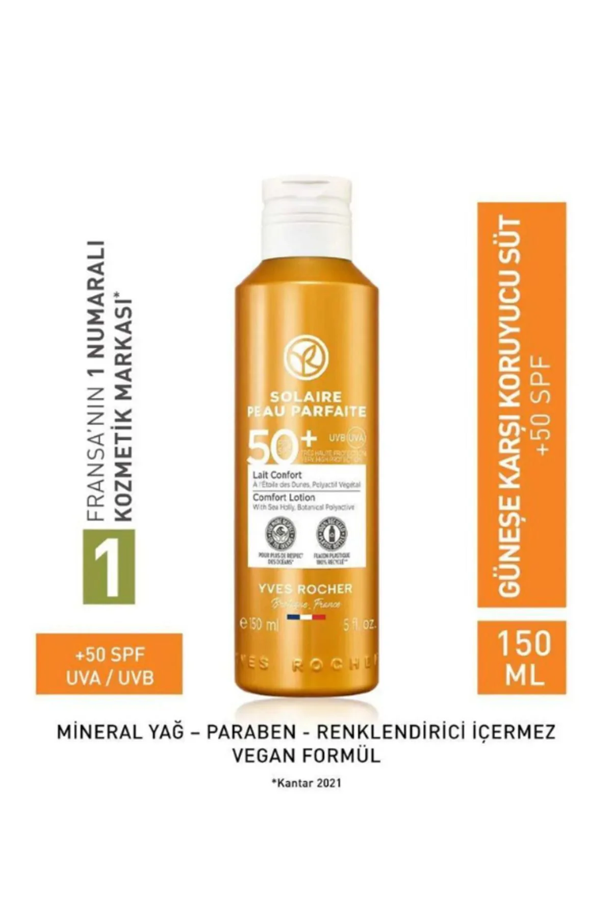 50+ Koruma Faktörlü Güneşe Karşı Koruyucu Vegan Süt 150ml ( Yüz&V
