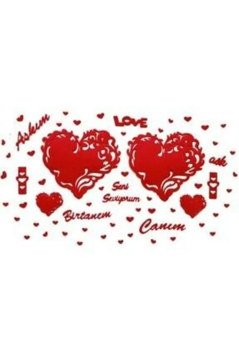 50 Parça Aşk Seti Sevgili Seti Sunum Seti Keçe Süs Masa Dekor Ürü