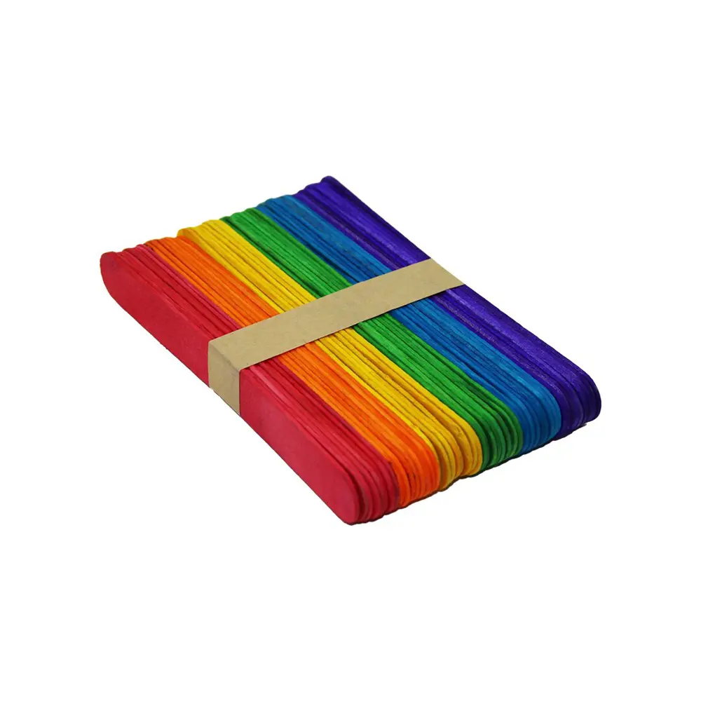 50 PCS   RENKLİ  AHŞAP ELİŞİ ÇUBUK (4741)