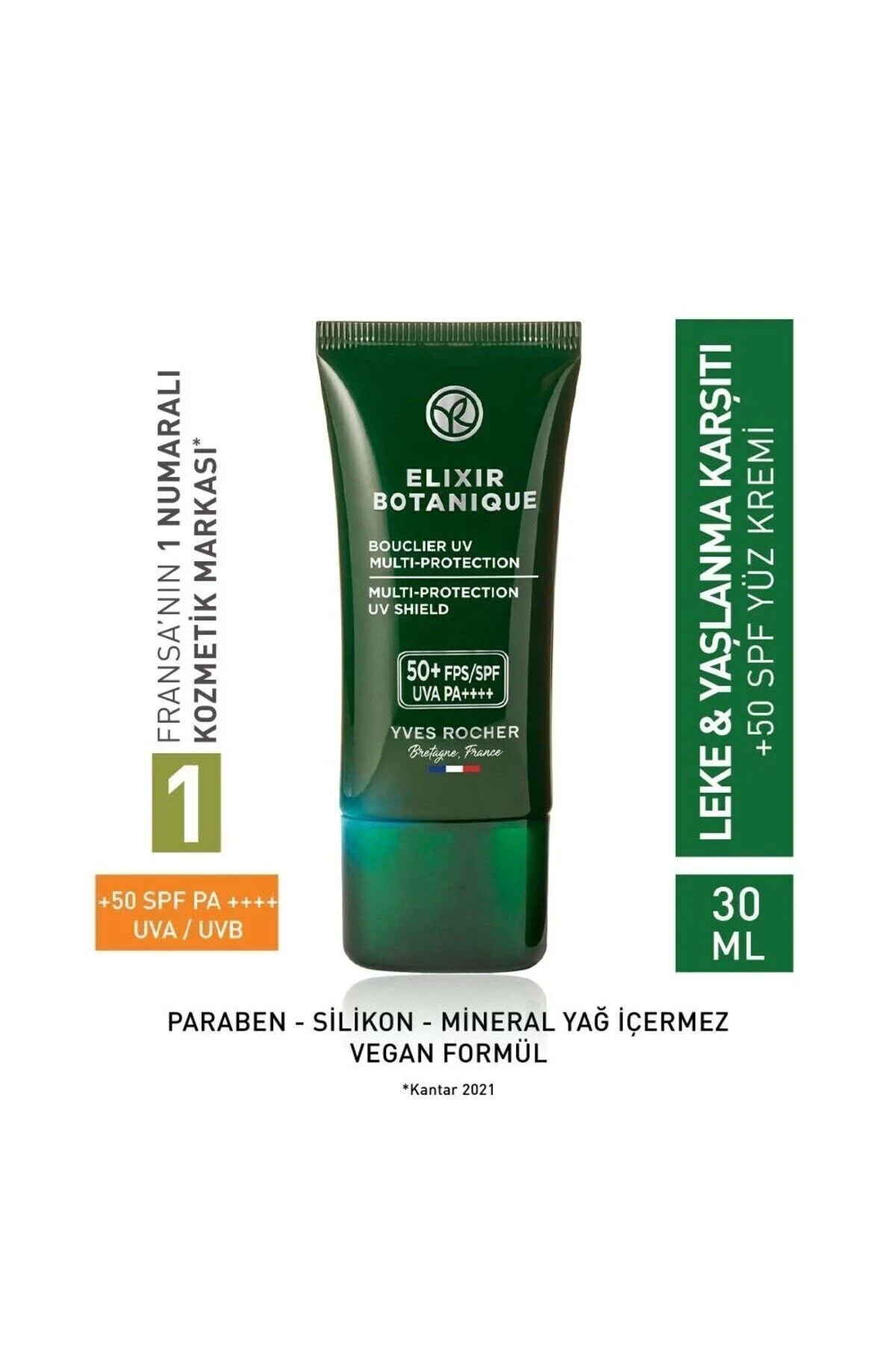 50+ Spf Yüz Kremi - Yaşlanma Karşıtı Bitkisel Antioksidan Bakım /