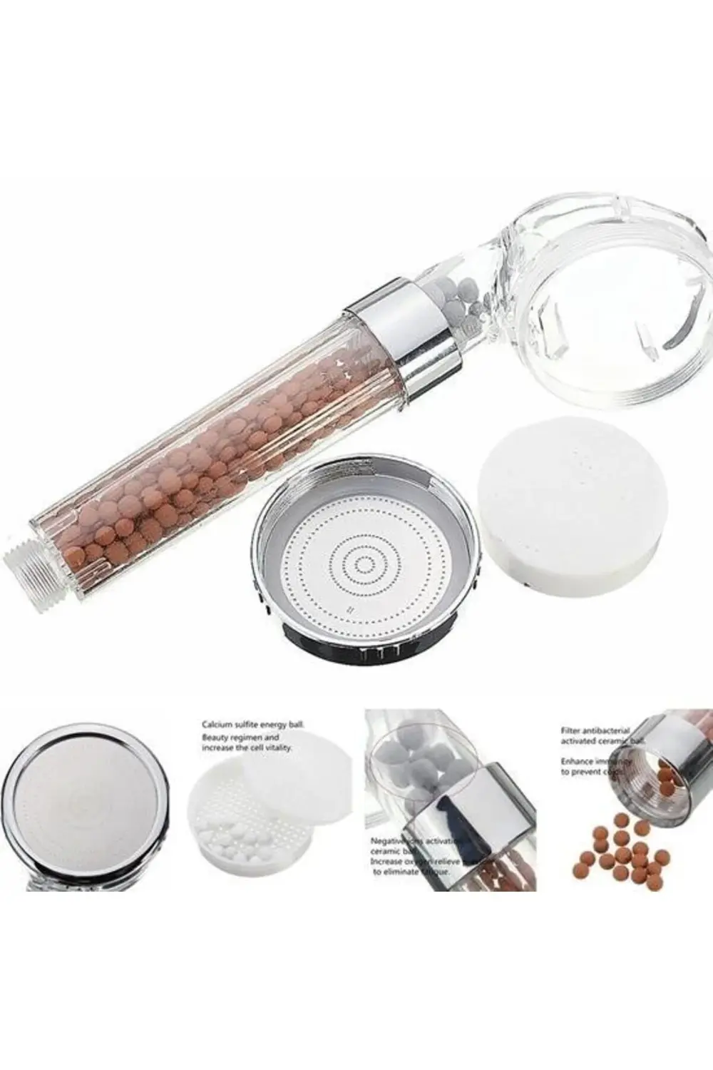 ® %50 Su Tasarruflu ve Arıtmalı Doğal Taşlı Banyo El Duş Başlığı