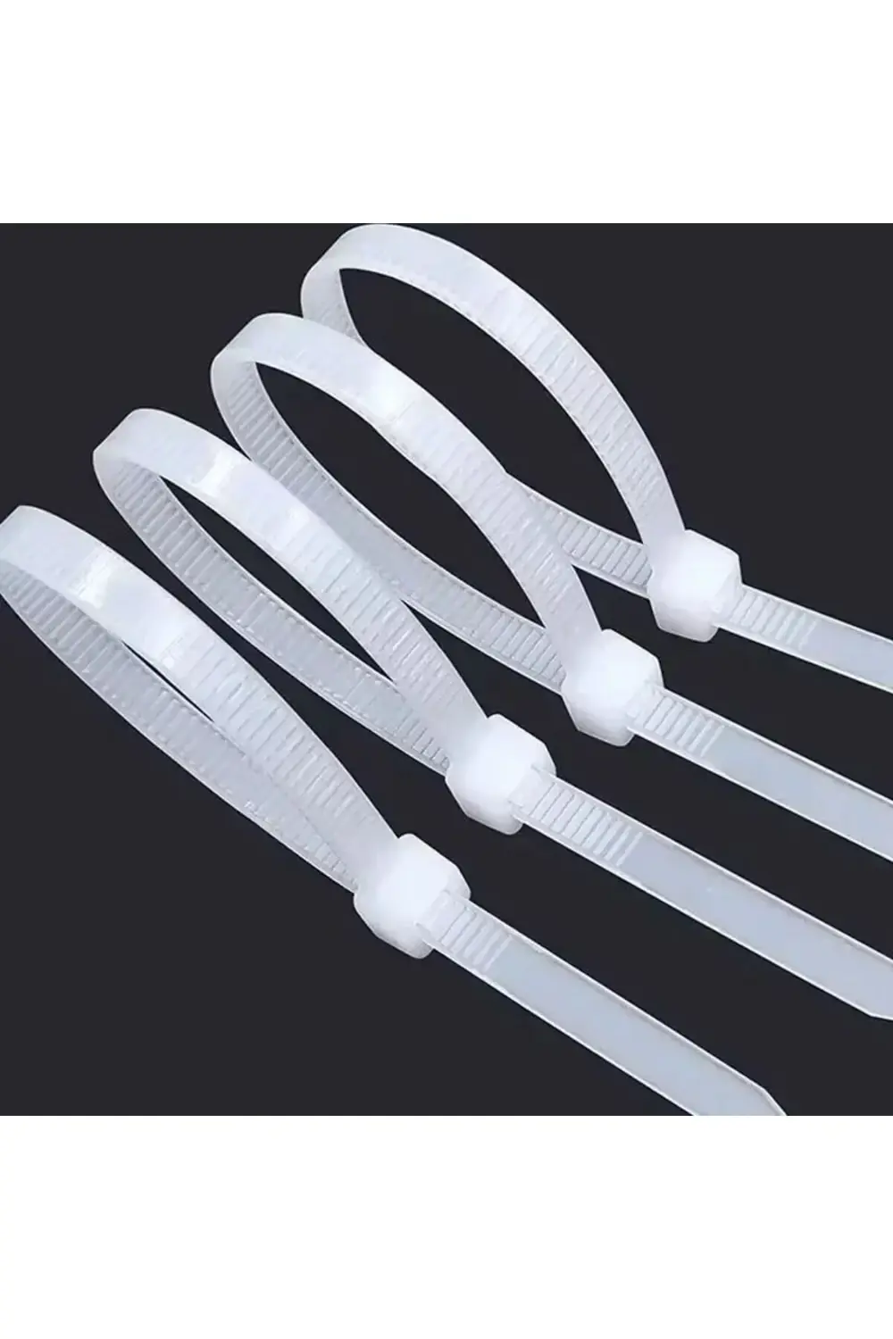 Tuhafiyecimiz 500 Adet 20Cm Cırt Kelepçesi 4*200Mm Kablo Bağı - (Beyaz 500 Adet