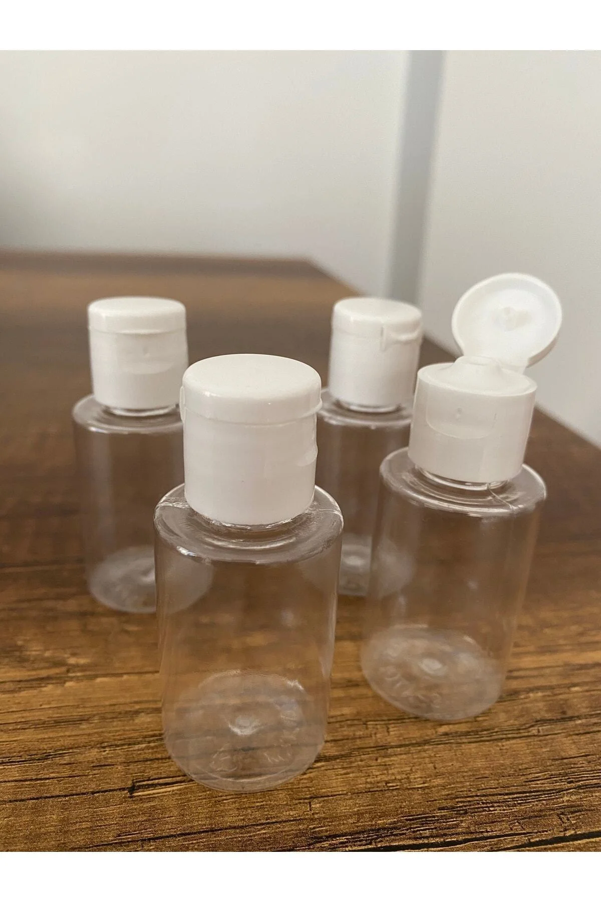 500 Adet 30 ml Şeffaf Plastik Şişe + Flip Top Kapak Dezenfektan Şişesi Açmalı Kapak