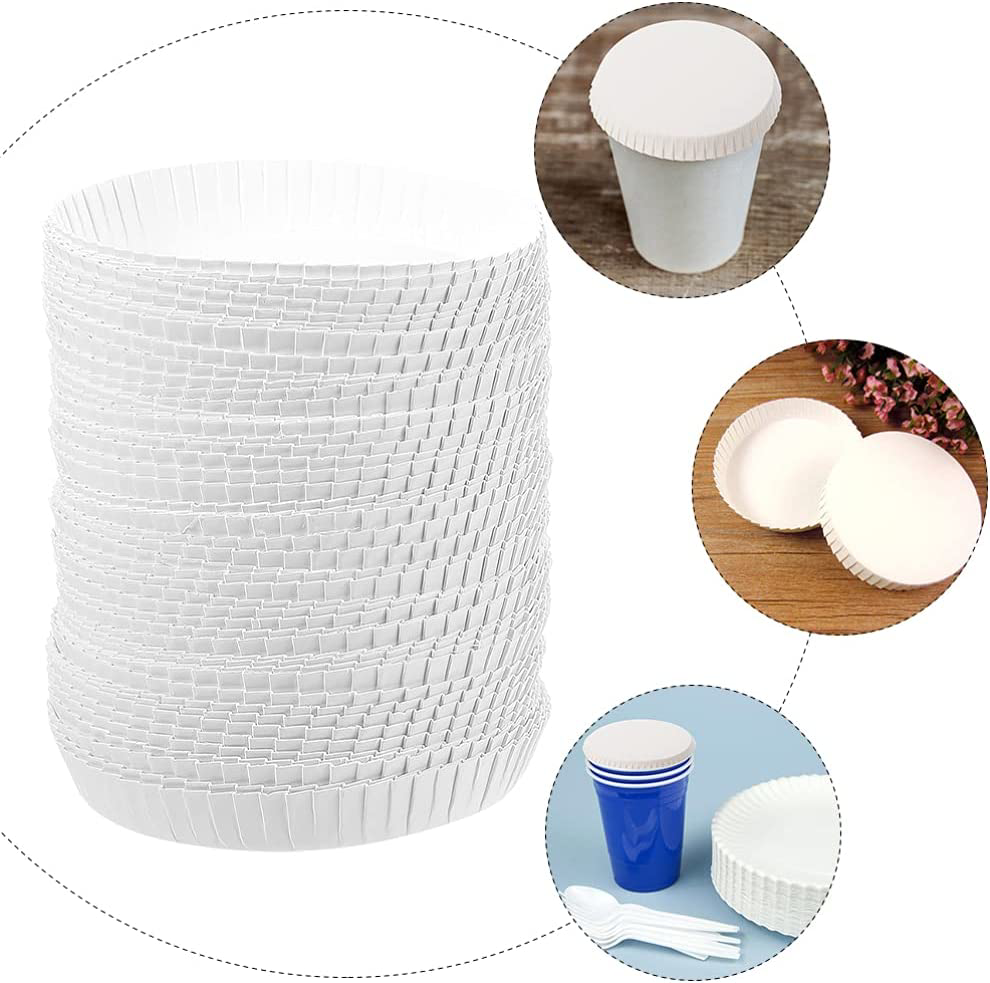 Rns 500 Adet Beyaz Karton Bardak Kapak Tıkacı Kağıt Bardak Kapağı