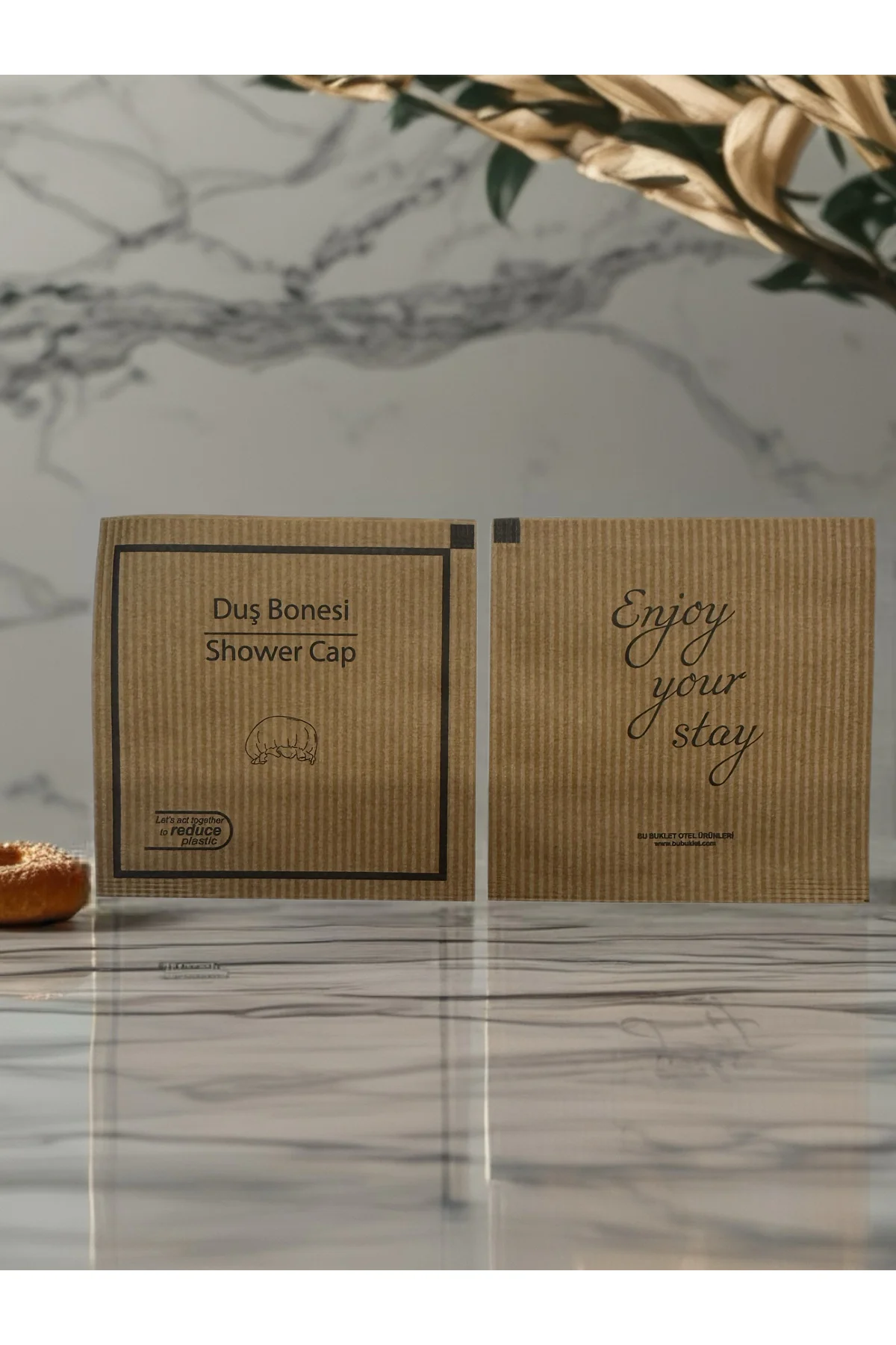 500 adet Kraft yırt-aç otel tipi duş bonesi