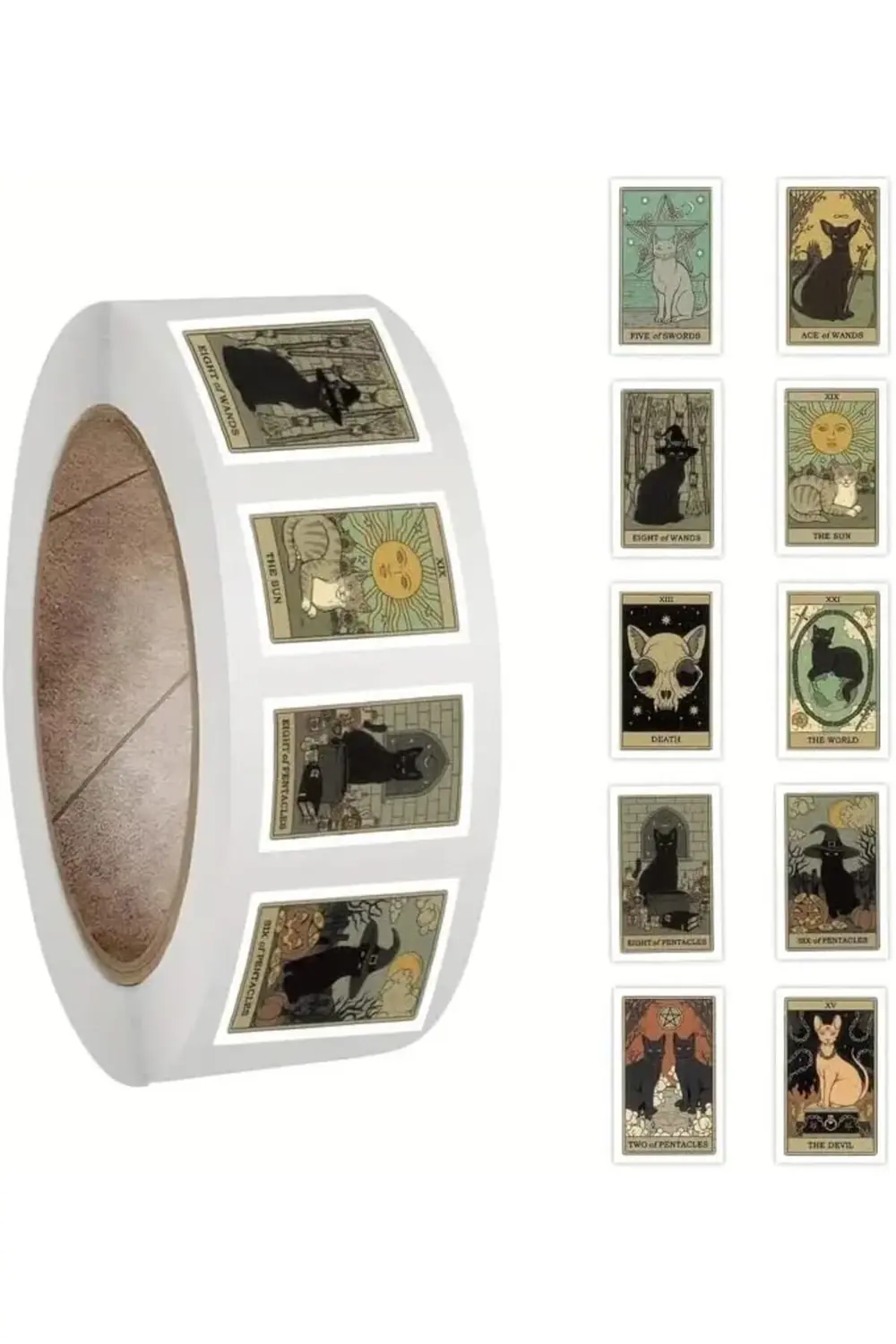 500 Adet Rulo Etiket (Retro Kedi) 395519