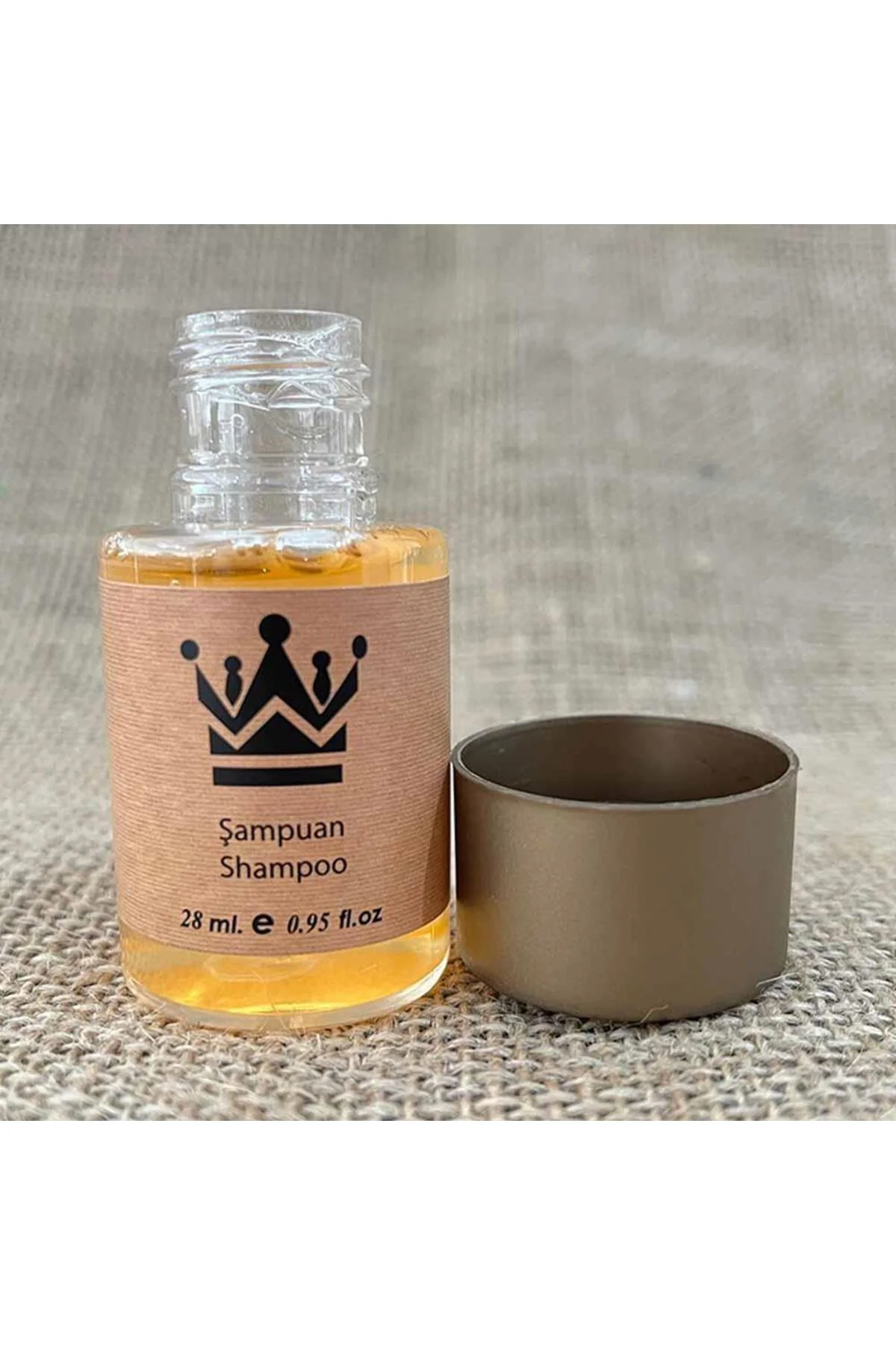 500 Adet Standart Otel Şampuanı Geniş Kapak Kraft 30 Ml Silindir 