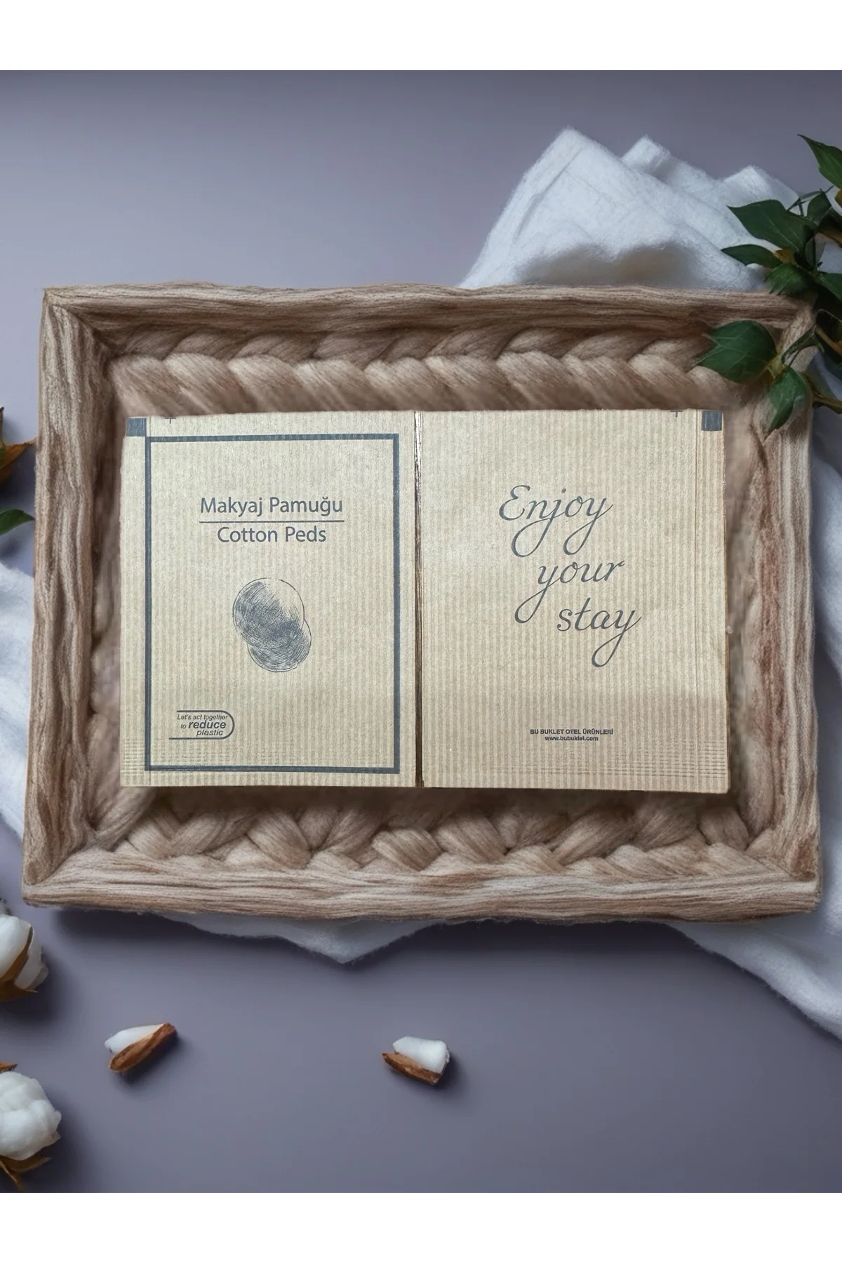 500 adet tek kullanımlık otel tipi makyaj pamuğu