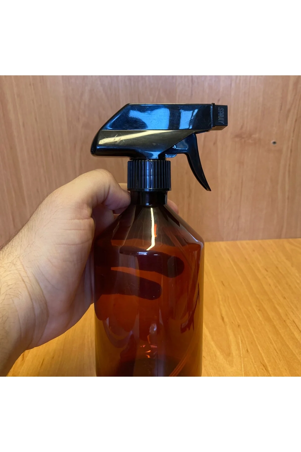 500 Cc Amber Plastik Şişe - Siyah Tetik Spreyli - 500 Ml Kahveren