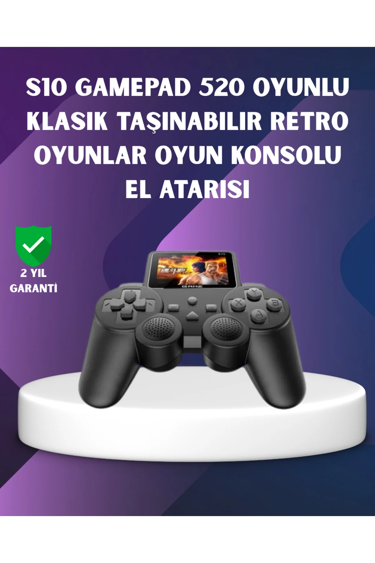 500 Dahili Oyunlu Taşınabilir Retro El Konsolu-2.4 inç Renkli Ekr