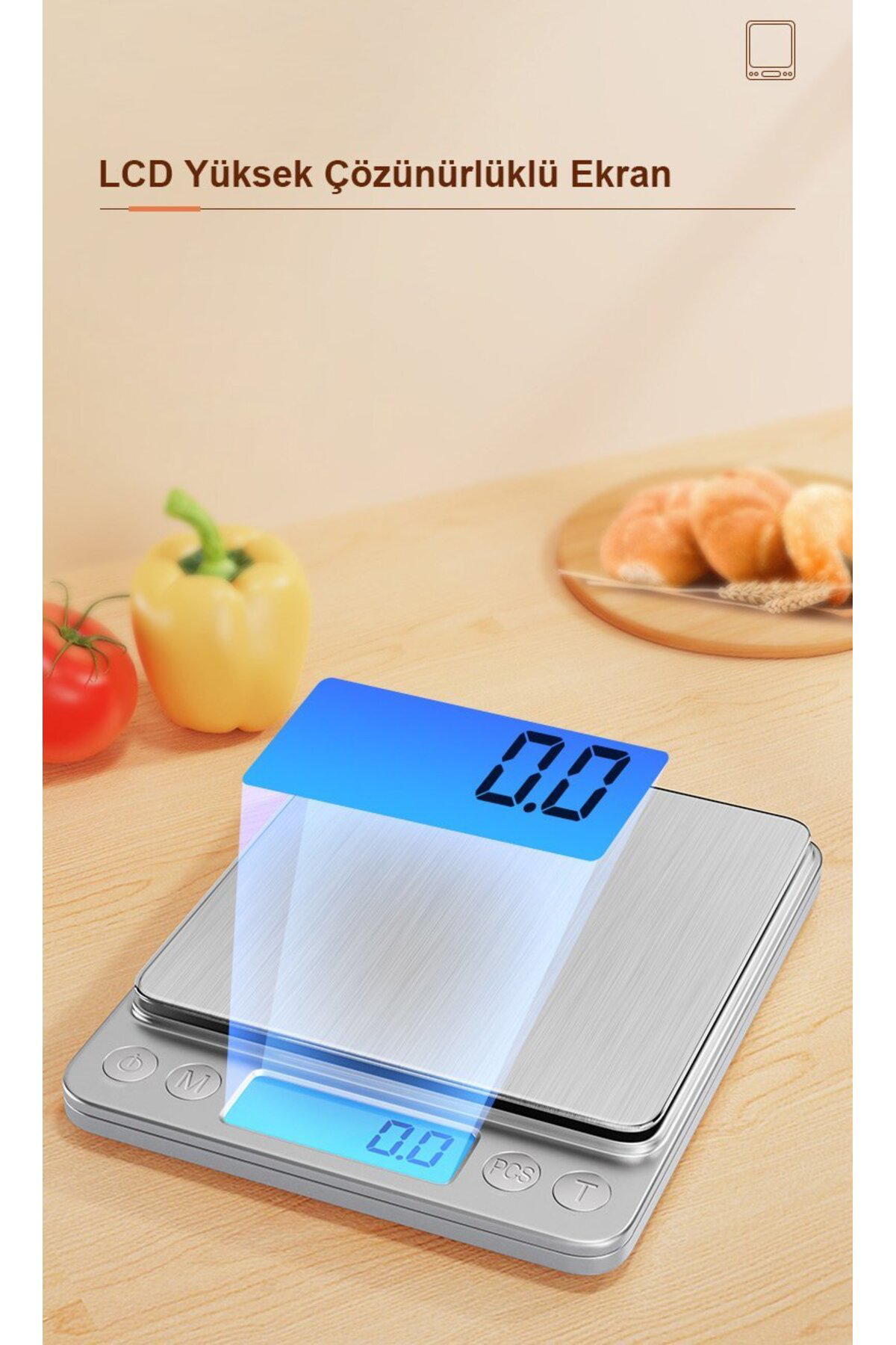 500 Dijital Metal Hassas Terazi 0.1 Gram Lcd Yüksek Çözünürlük