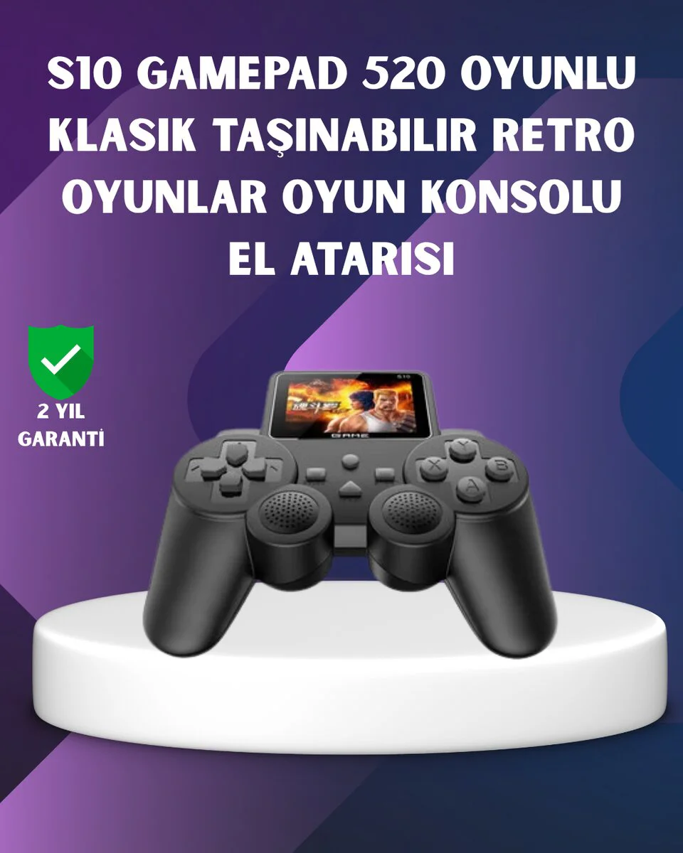 500-in-1 Taşınabilir Retro El Konsolu - 2.4 İnç HD Renkli Ekran