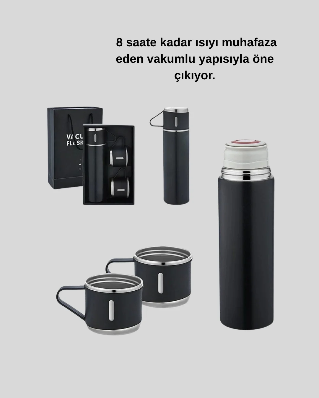 500 ml Paslanmaz Çelik Termos Seti – Sızdırmaz, Vakumlu, Isı Koruma Özellikli, Taşınabilir Termos Fiyatı, Yorumları ve Özellikleri