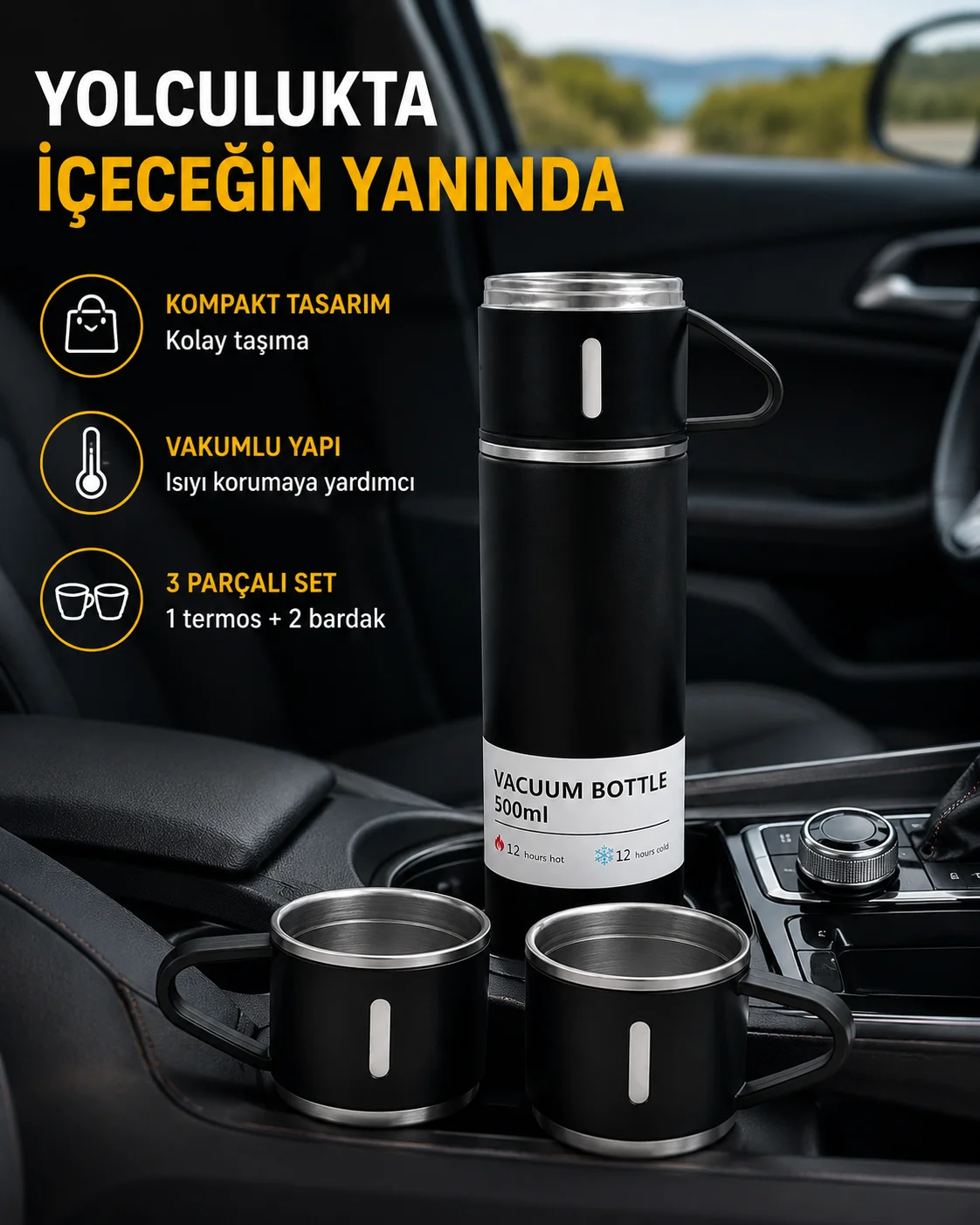 500 ml Paslanmaz Çelik Termos Seti – Sızdırmaz, Vakumlu, Isı Koruma Özellikli, Taşınabilir Termos 500 ml Paslanmaz Çelik Termos Seti – Sızdırmaz, Vakumlu, Isı Koruma Özellikli, Taşınabilir Termos