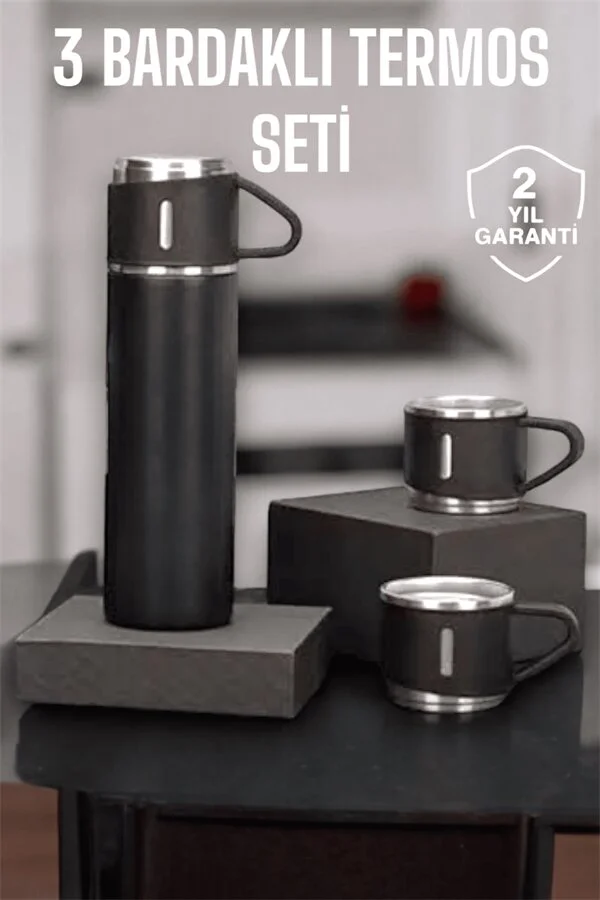 500 ml Taşınabilir Basınçlı Termos Seti - Vakumlu Sızdırmaz Termos