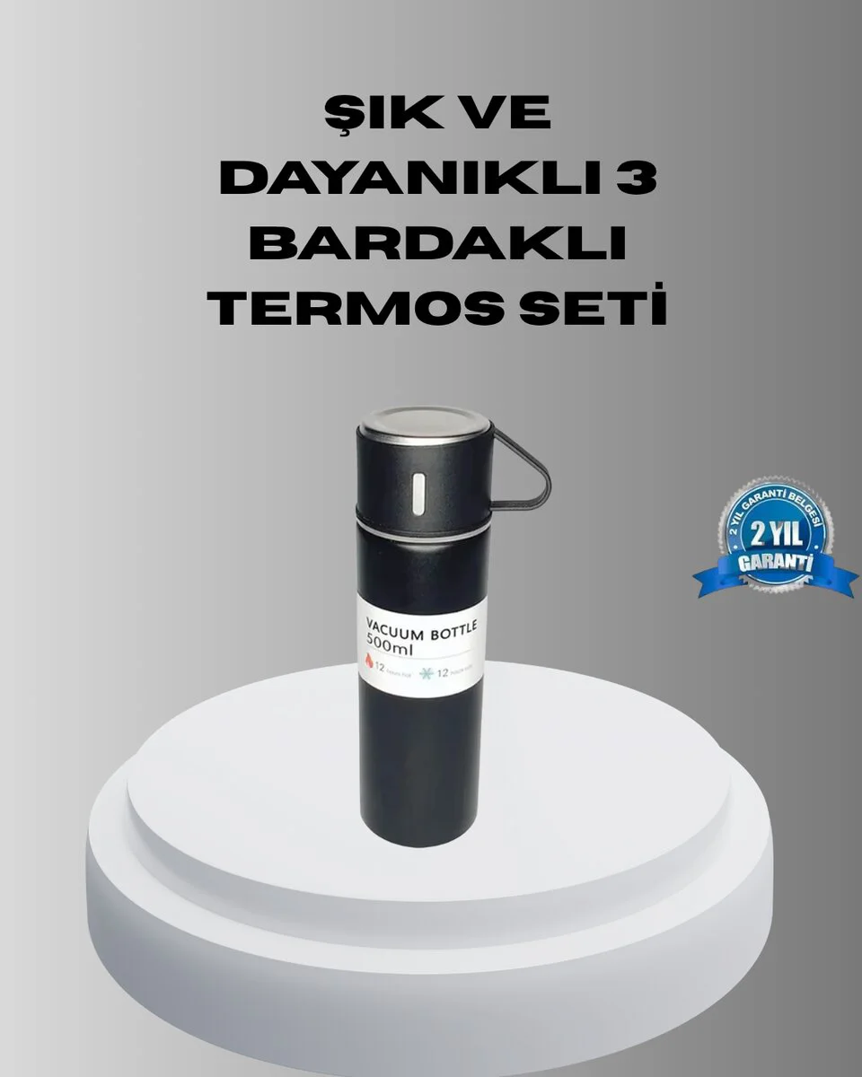 500 ml Vakumlu Paslanmaz Çelik Termos - 8 Saat Sıcak Tutma, Sızdırmaz Kapağı ve Şık Tasarım