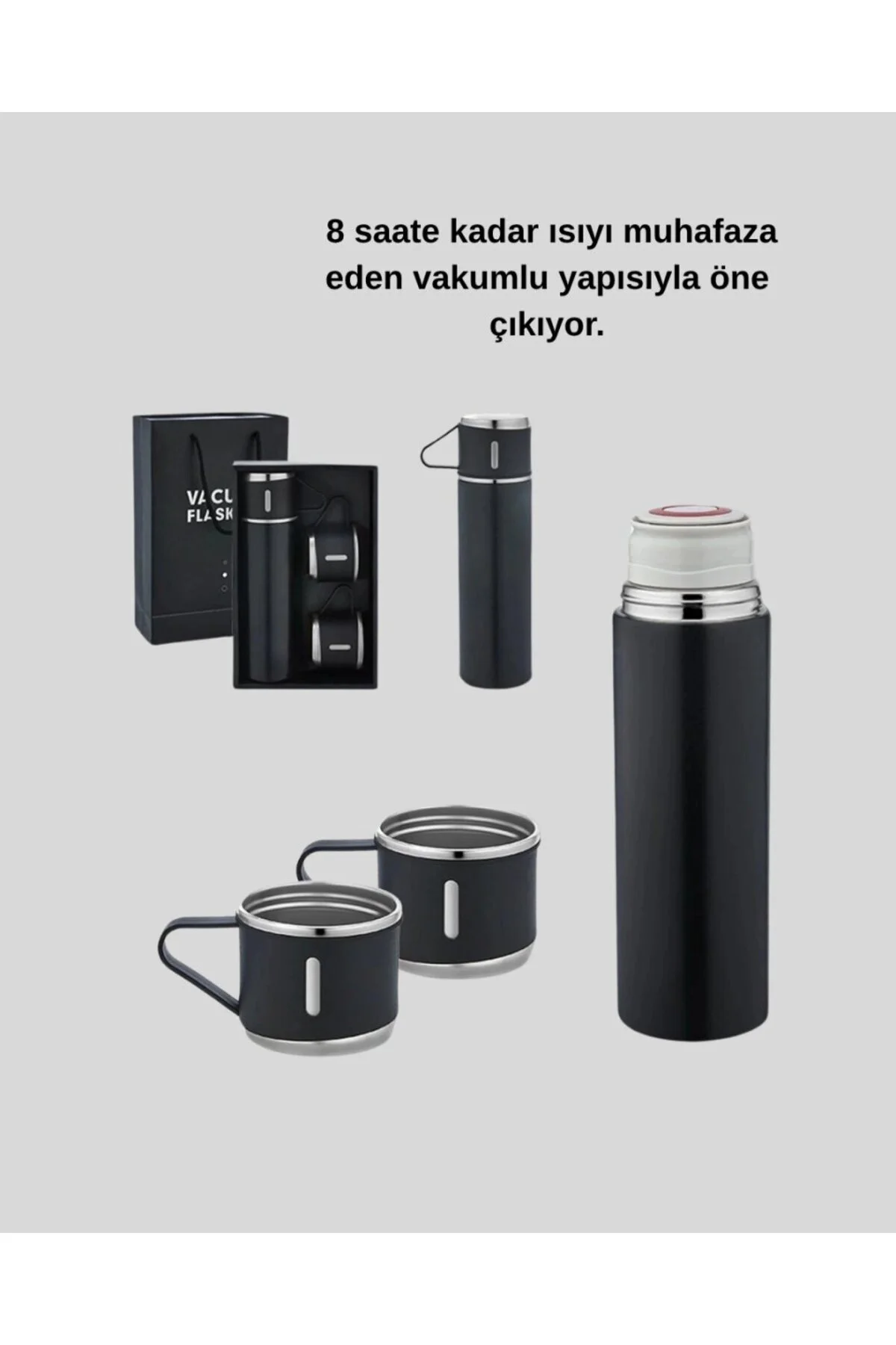 500 Ml Vakumlu Termos – Çift Kat Paslanmaz Çelik, Sızdırmaz Kapağ