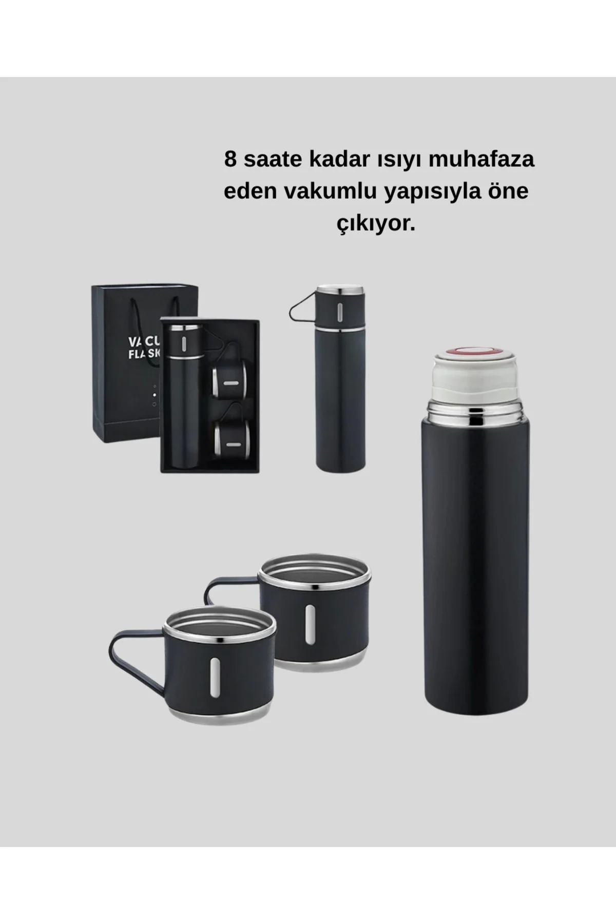 500 ml Vakumlu Termos – Çift Kat Paslanmaz Çelik, Sızdırmaz Kapağ