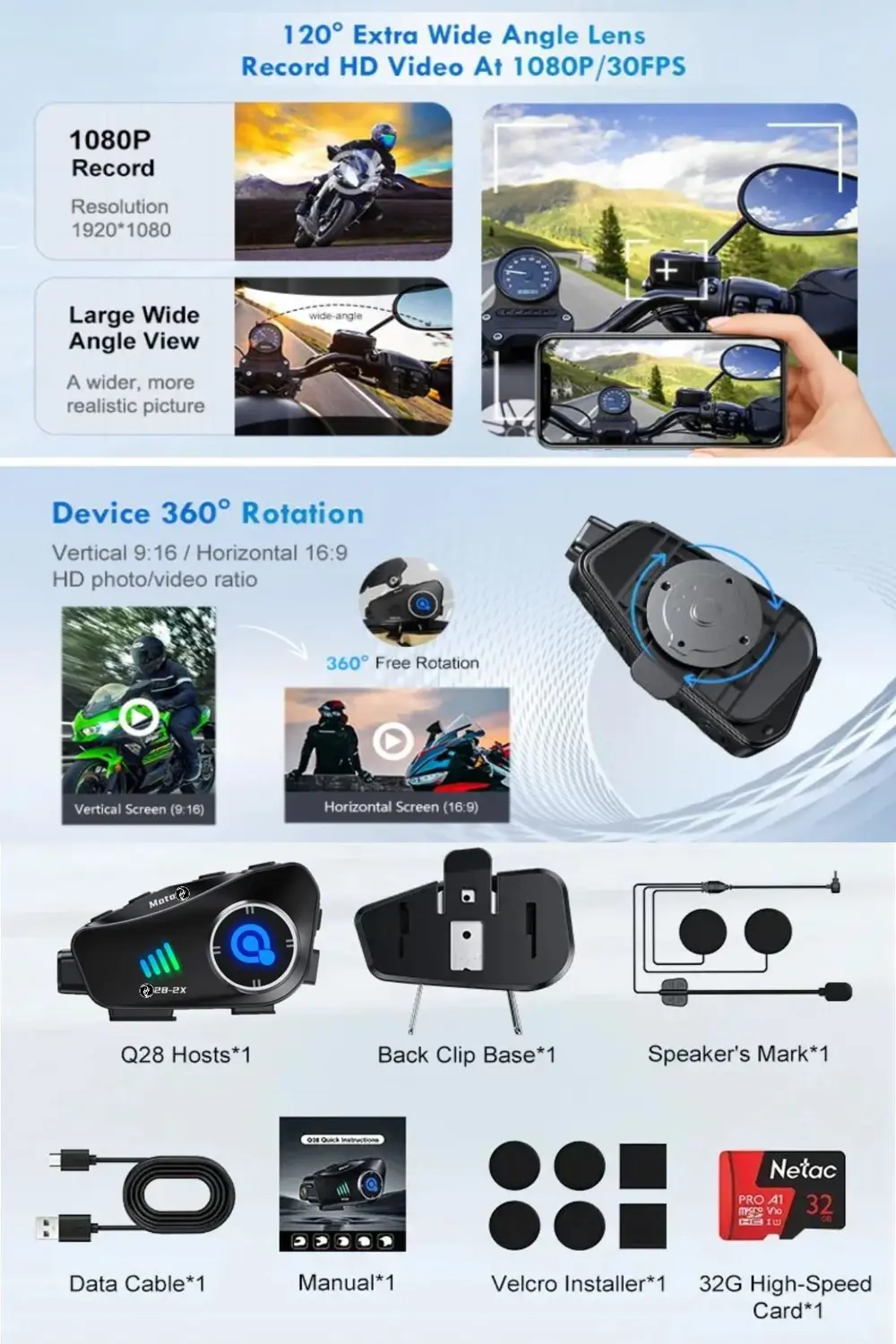 500 Mt Intercom 1080P Kamera Kayıt Özellikli Q-28-P 2 Eşleşmeli 3