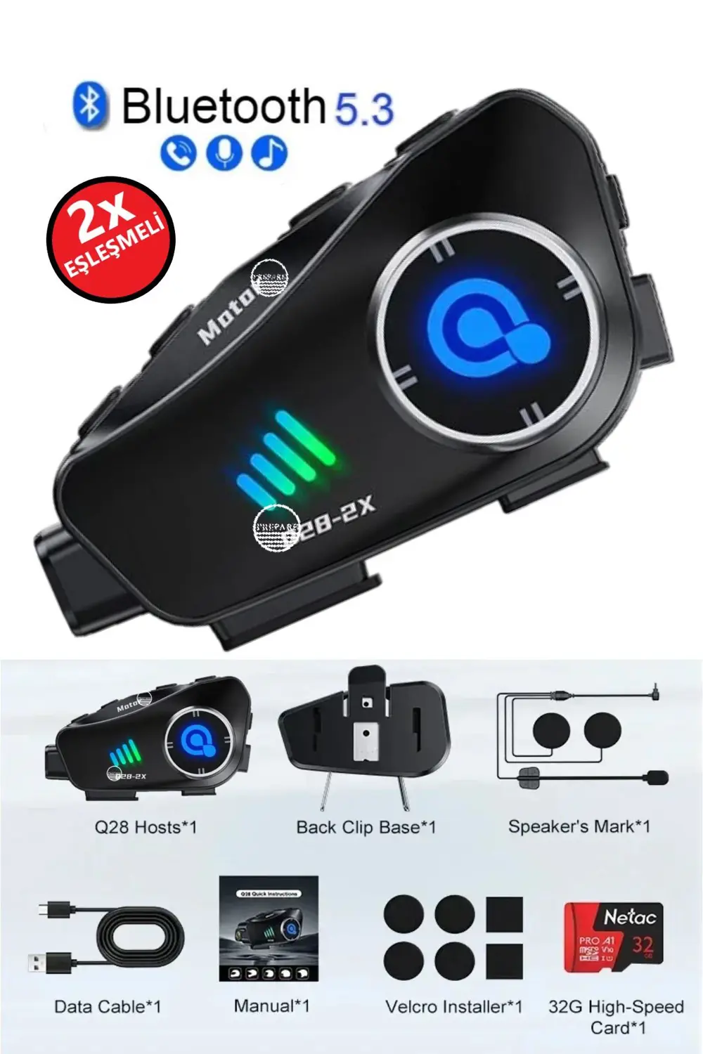 500 Mt Intercom 1080P Kamera Kayıt Özellikli Q-28-P 2 Eşleşmeli 3