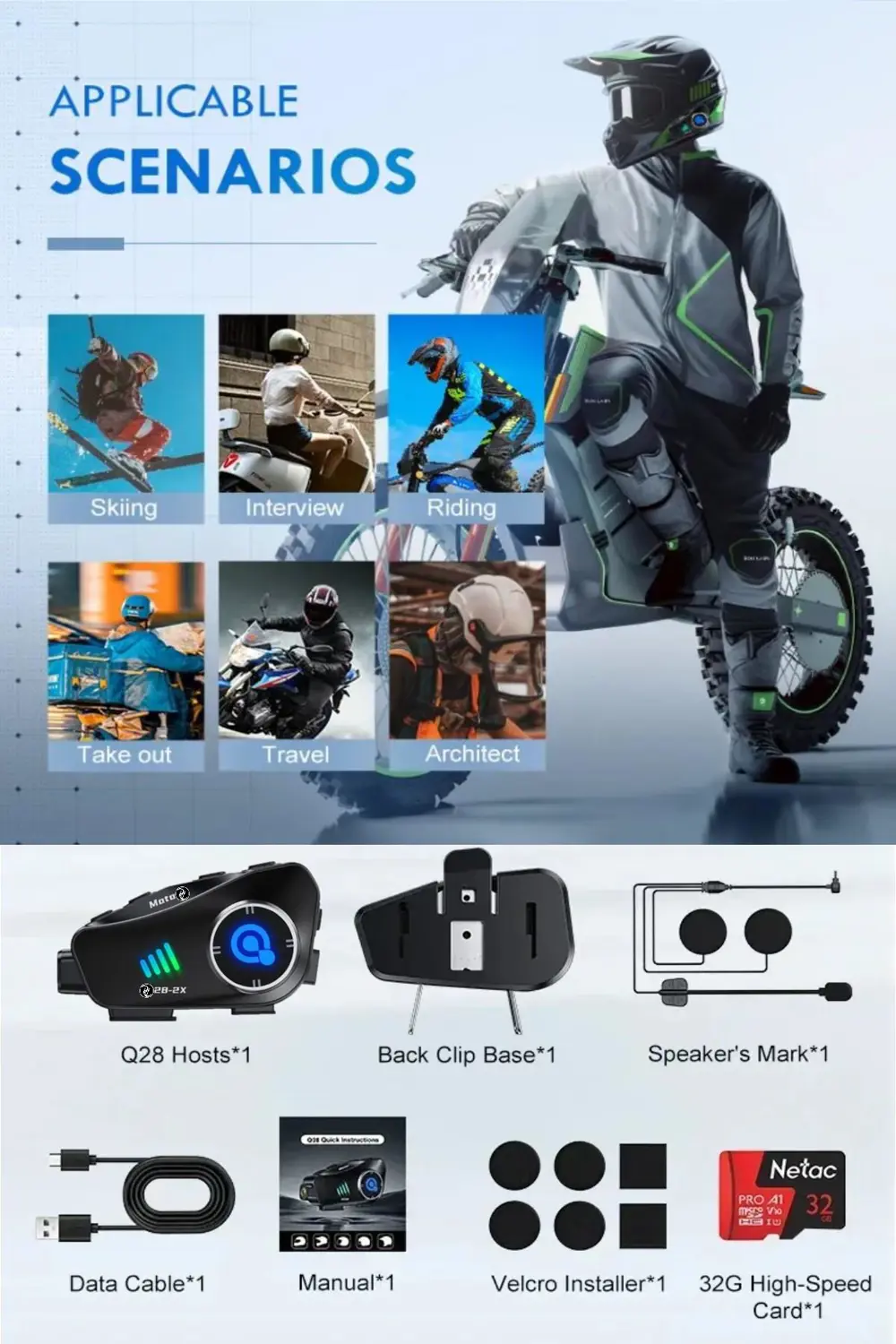 500 Mt Intercom 1080P Kamera Kayıt Özellikli Q-28-P 2 Eşleşmeli 3