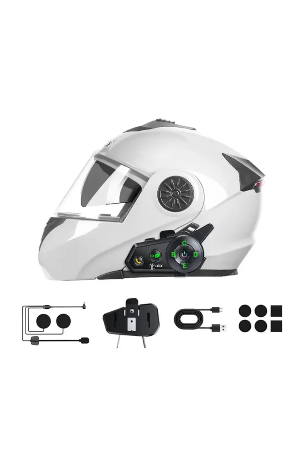 500 Mt Intercom 6 Eşleşmeli Müzik Paylaşımlı Kask Kulaklık D-2PR 