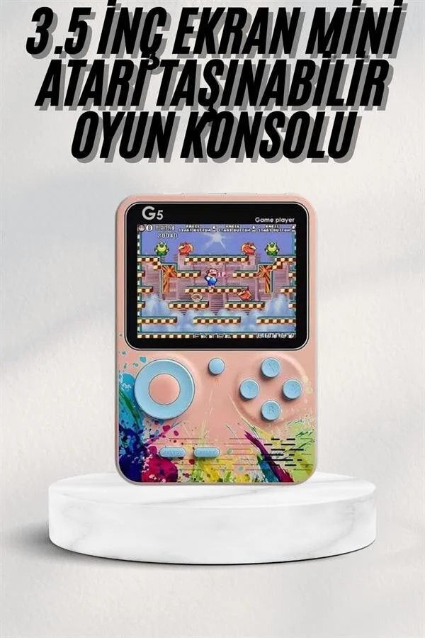 500 Oyunlu Mini Taşınabilir Oyun Konsolu - 3 İnç Ekranlı Retro Eğlence