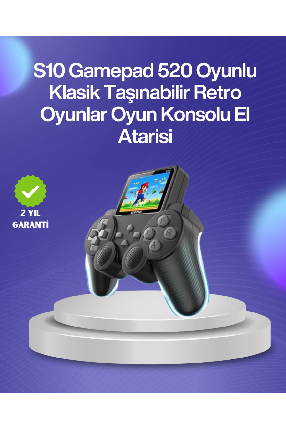500 Oyunlu Nostaljik El Tipi Oyun Konsolu, Taşınabilir Şarjlı Cih