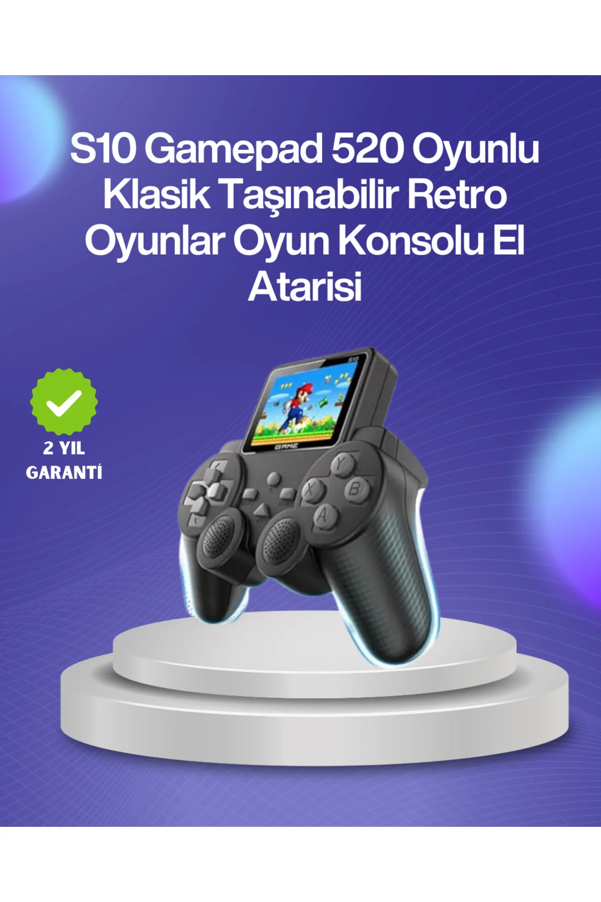 500 Oyunlu Nostaljik El Tipi Oyun Konsolu, Taşınabilir Şarjlı Cih
