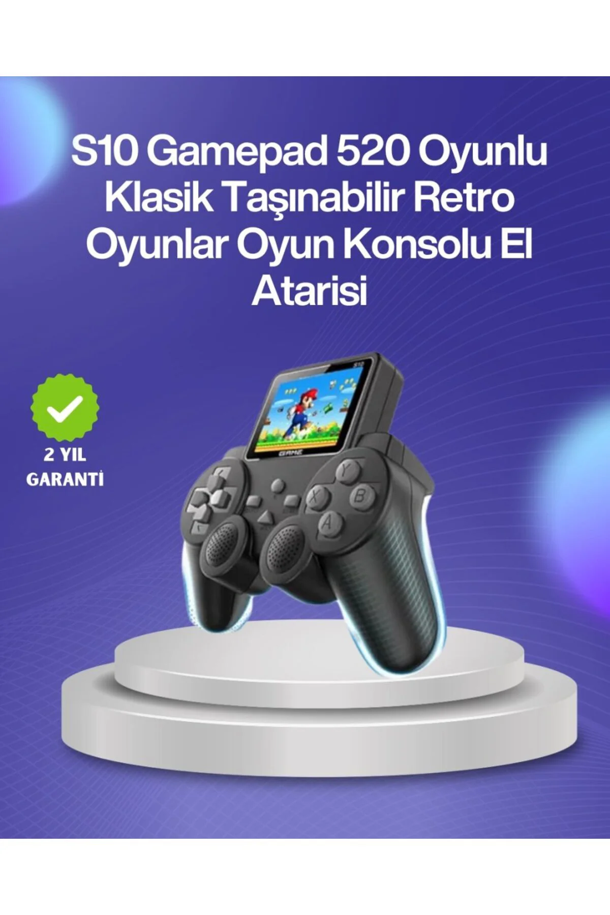 500 Oyunlu Nostaljik El Tipi Oyun Konsolu, Taşınabilir Şarjlı Cih