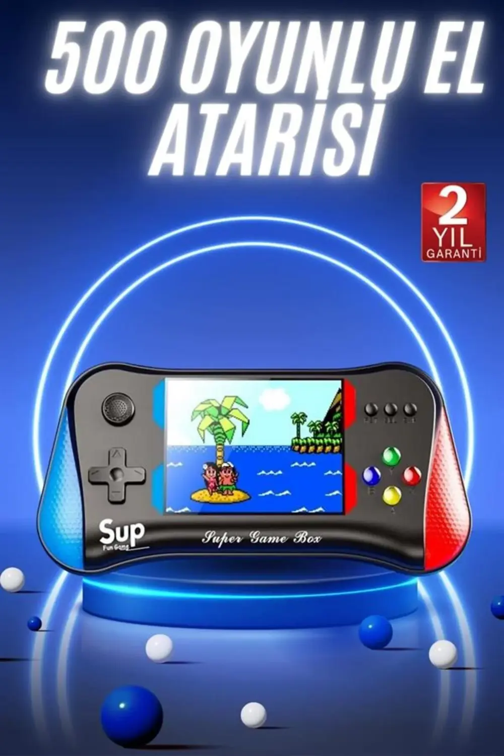 500 Oyunlu Retro Sup Konsolu Taşınabilir Mini Gamepad 3,5 İnç Ekr