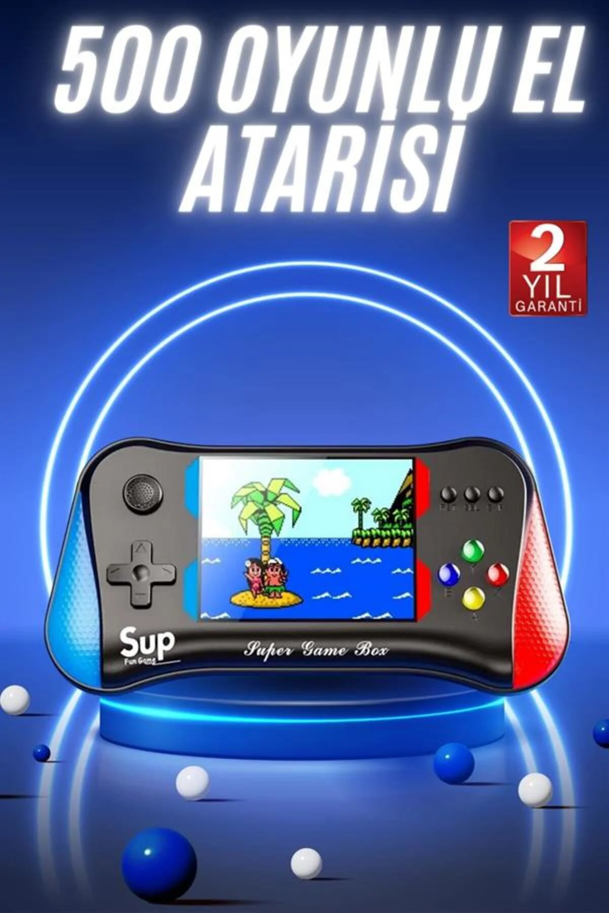 500 Oyunlu Retro Sup Konsolu Taşınabilir Mini Gamepad 3,5 İnç Ekr