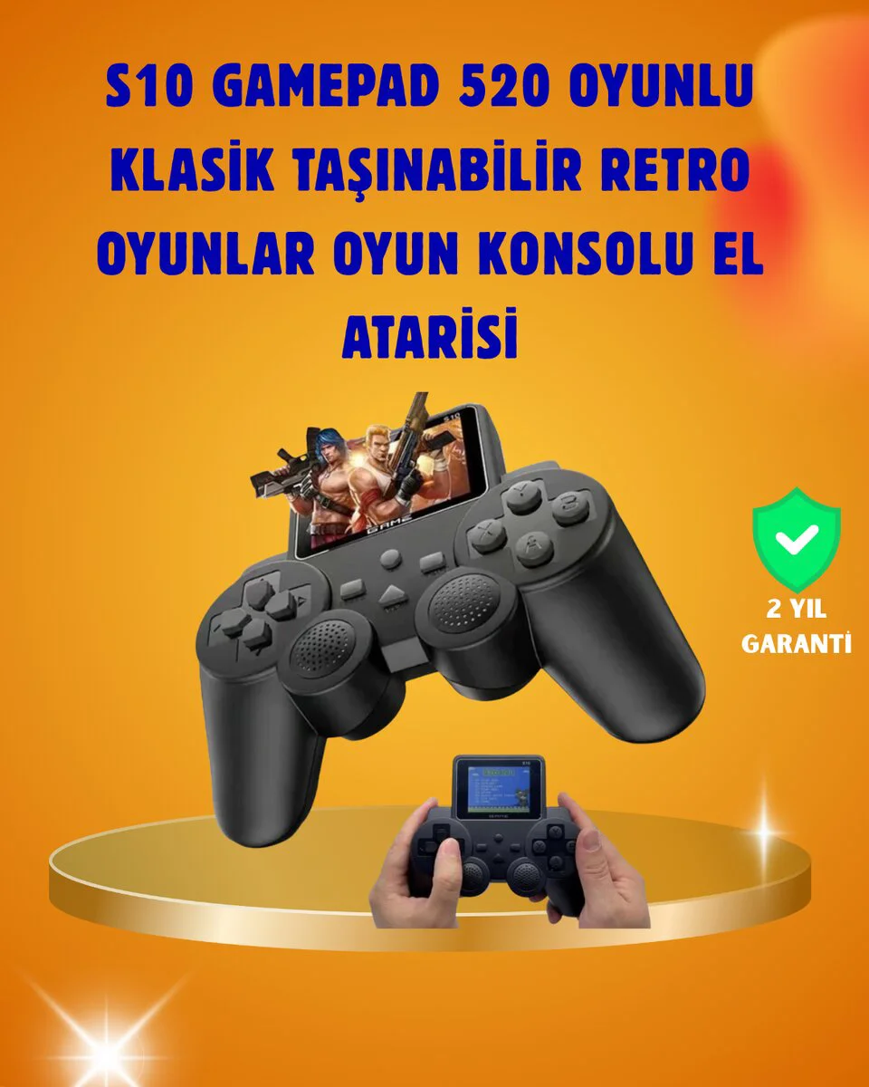 500 Oyunlu Taşınabilir Mini Retro El Konsolu - Çocuklar ve Yetişkinler İçin