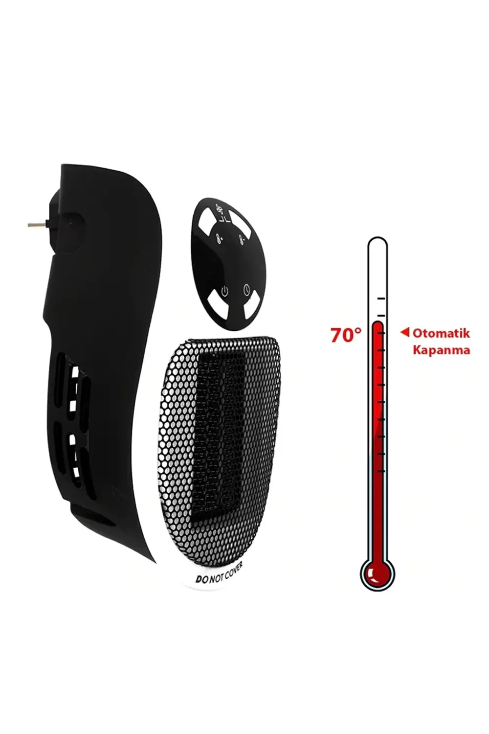 500 WATT PRİZ TİPİ UZAKTAN KUMANDALI TAŞINABİLİR ISITICI (ZAMANLA