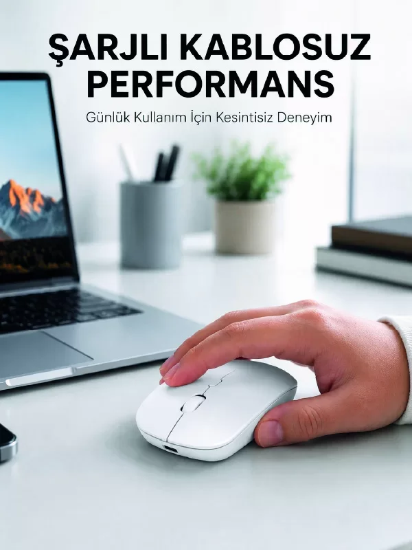5000 DPI Kablosuz Mouse: Hafif, Ergonomik ve Sessiz Çözüm