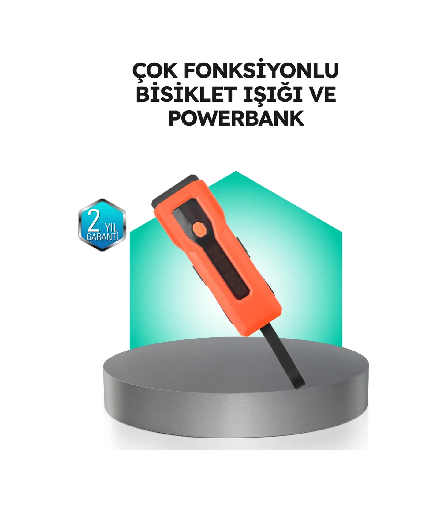 5000 Mah Bataryalı Bisiklet Farı Cob Çakar Çok Fonksiyonlu Diğer
