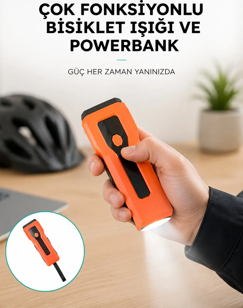 5000 Mah Bataryalı Bisiklet Farı Cob Çakar Çok Fonksiyonlu Yeni Nesil - Lisinya Diğer