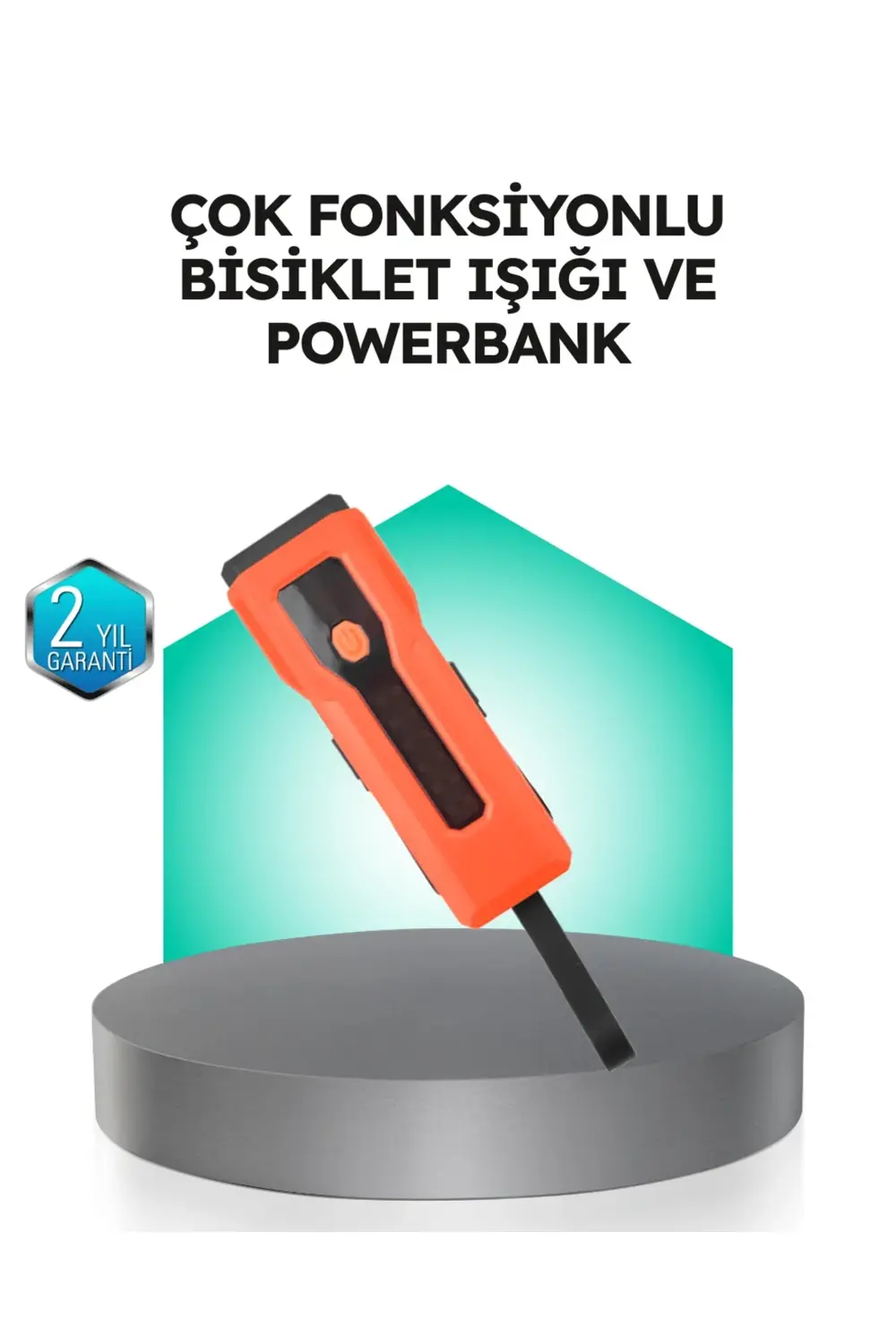 5000 mAh Bataryalı Bisiklet Farı COB Çakar Çok Fonksiyonlu