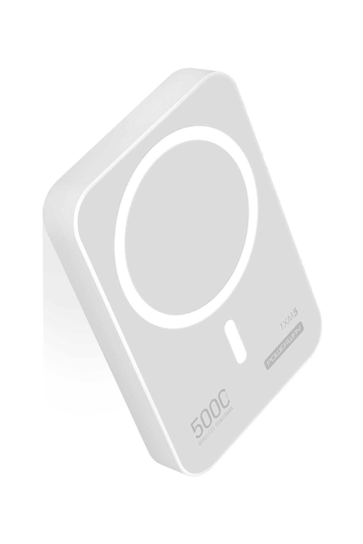 Pmr 5000 Mah Beyaz 15W Magsafe Destekli Txm5 Powerbank – Kablosuz Şar