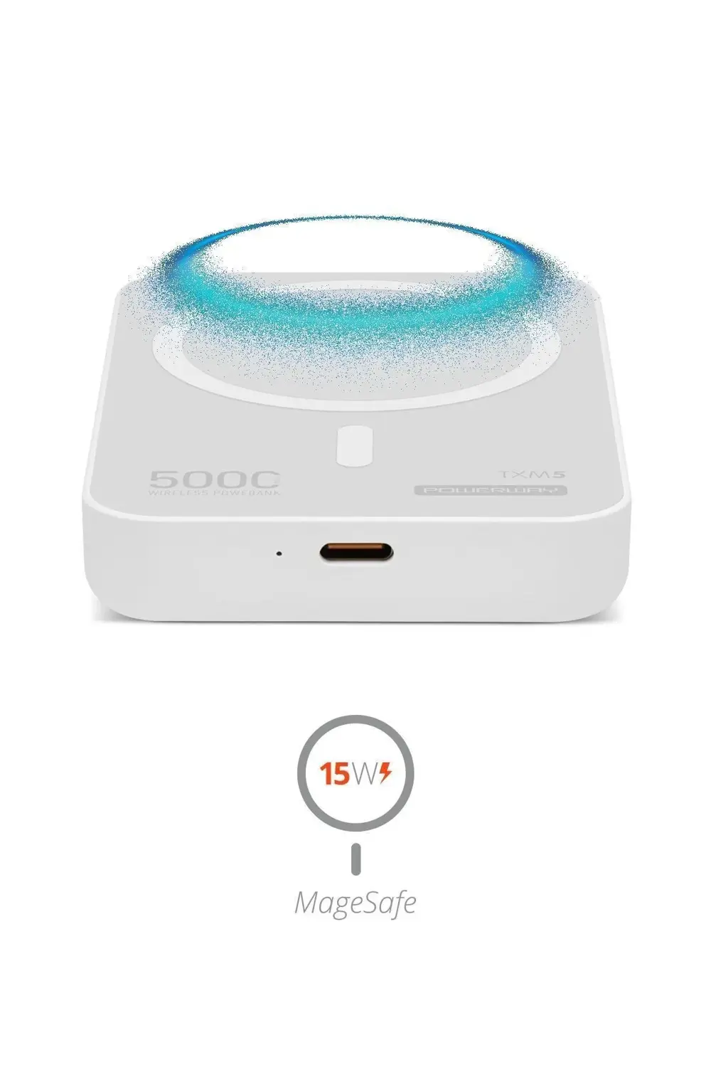 5000 mah Beyaz 15W Magsafe Destekli TXM5 Powerbank – Kablosuz Şar 5000 mah Beyaz 15W Magsafe Destekli TXM5 Powerbank – Kablosuz Şar