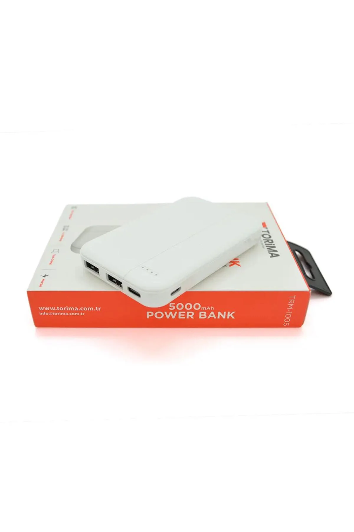5000 Mah Beyaz Powerbank Hızlı Şarj Destekli Trm-1005