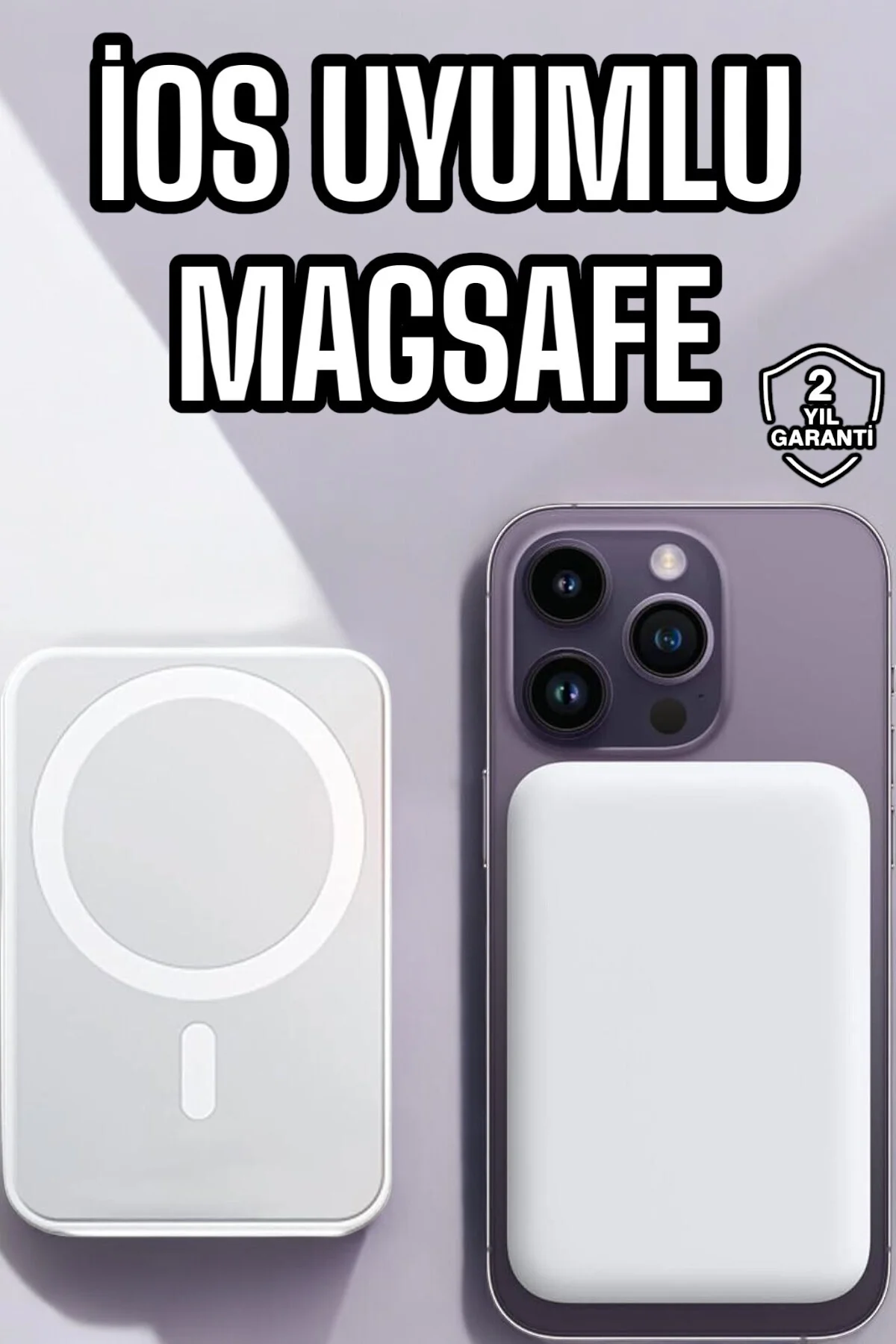 5000 Mah İOS Uyumlu Magsafe Kablosuz Şarj Hızlı Şarj Desteği