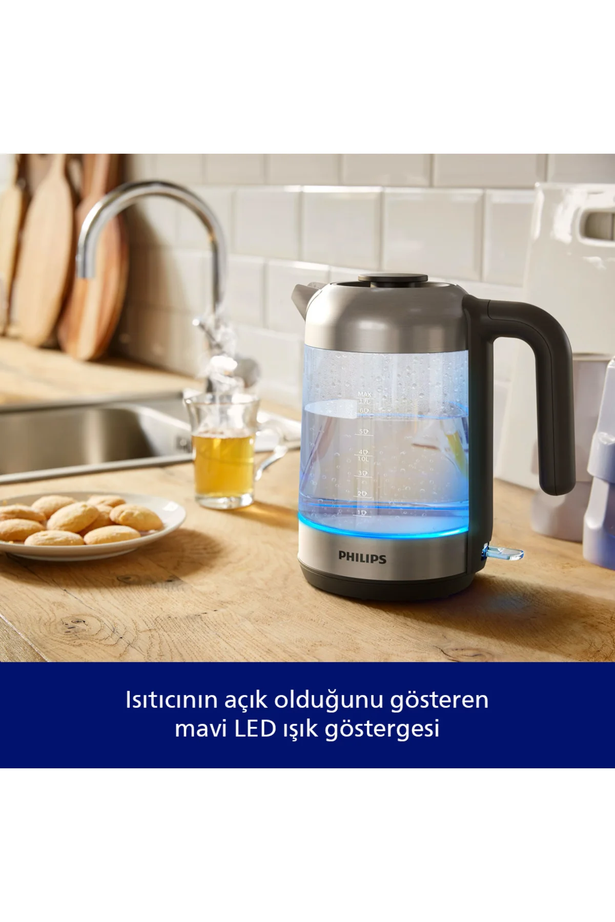 5000 Serisi, 2200W, Cam Su Isıtıcı, Otomatik Kapanma Özelliği, HD9339/80